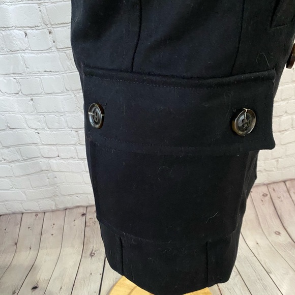 TOPSHOP Wool Blend Black Pea Coat - Picture 8 of 10